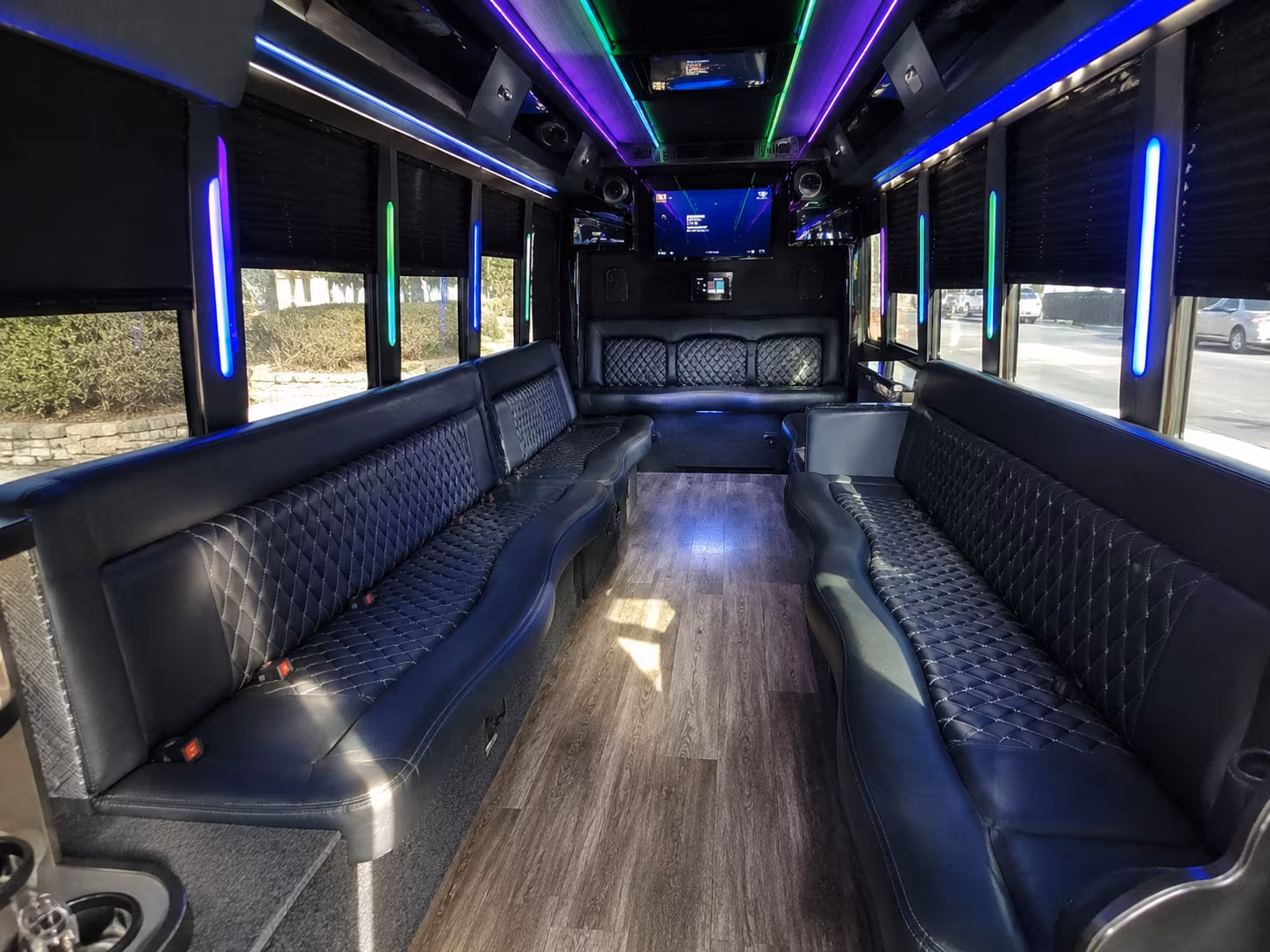 baton rouge 15 passenger party bus interior
