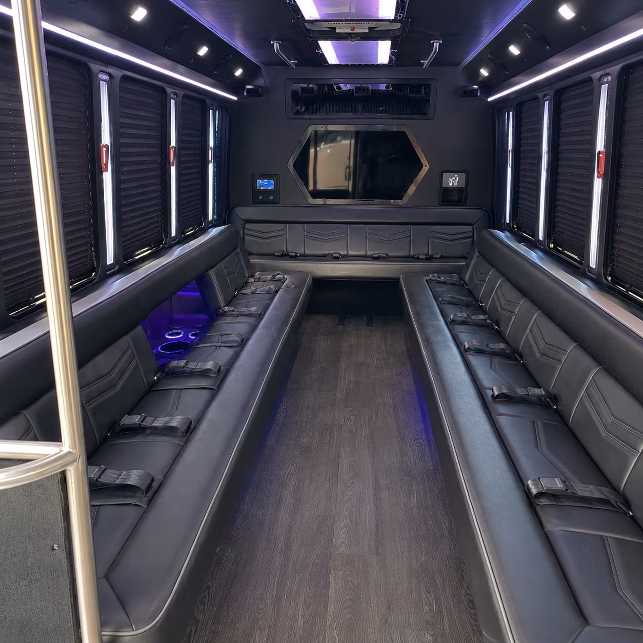 baton rouge 18 passenger party bus interior