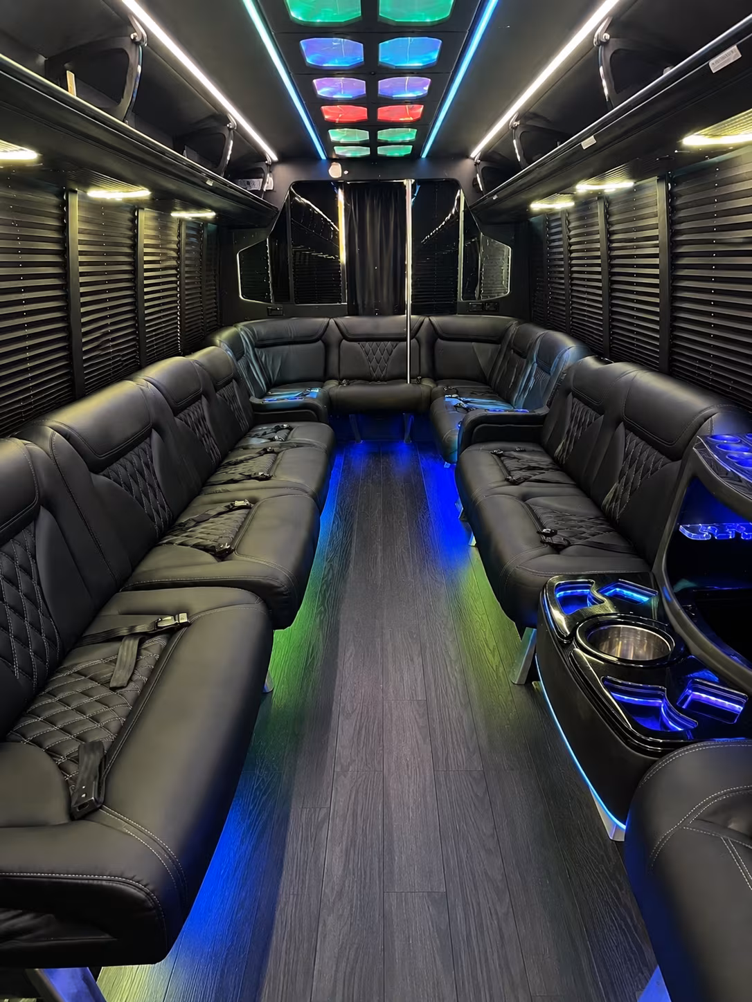 baton rouge 20 passenger party bus interior