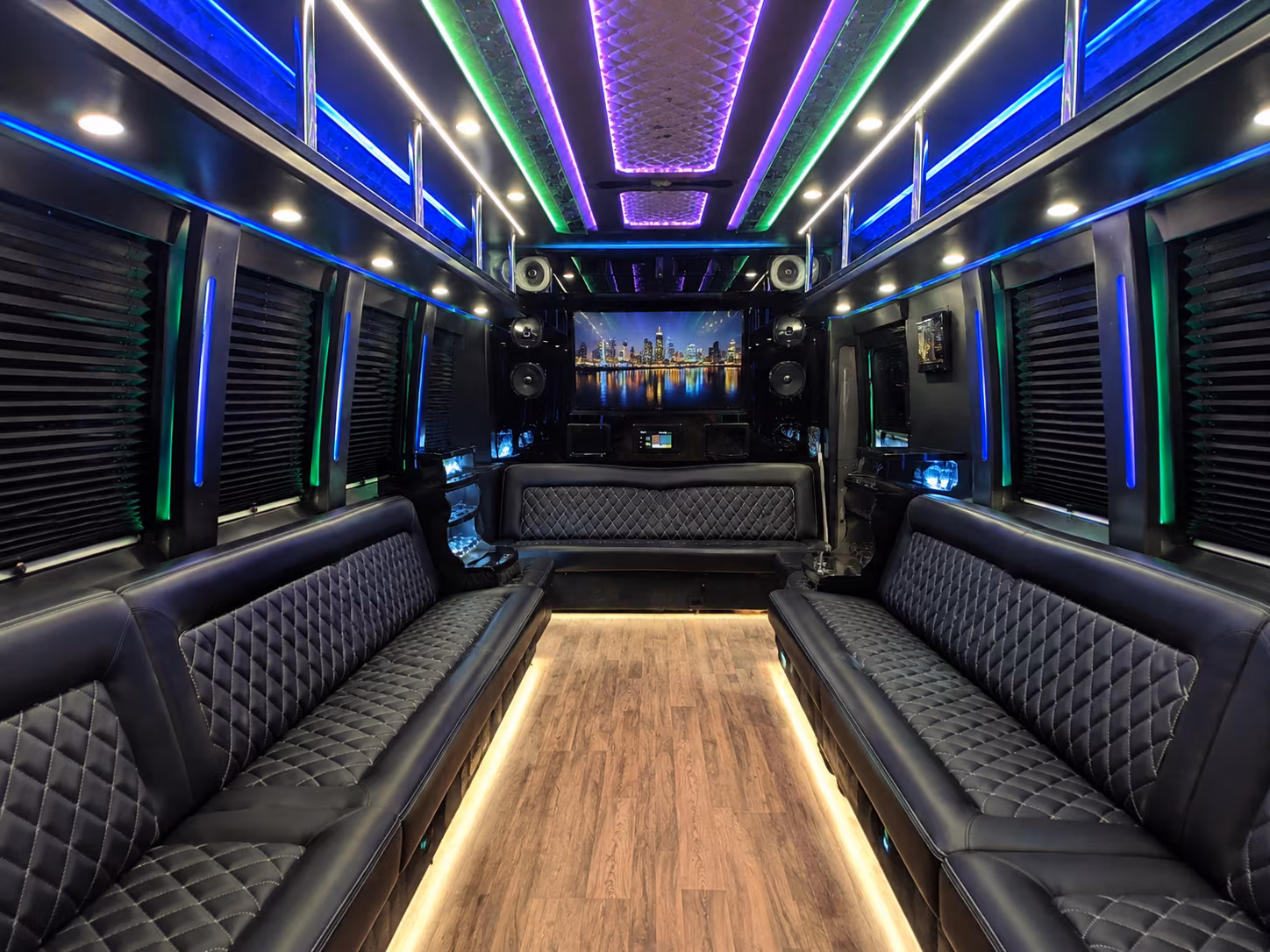 baton rouge 25 passenger party bus interior