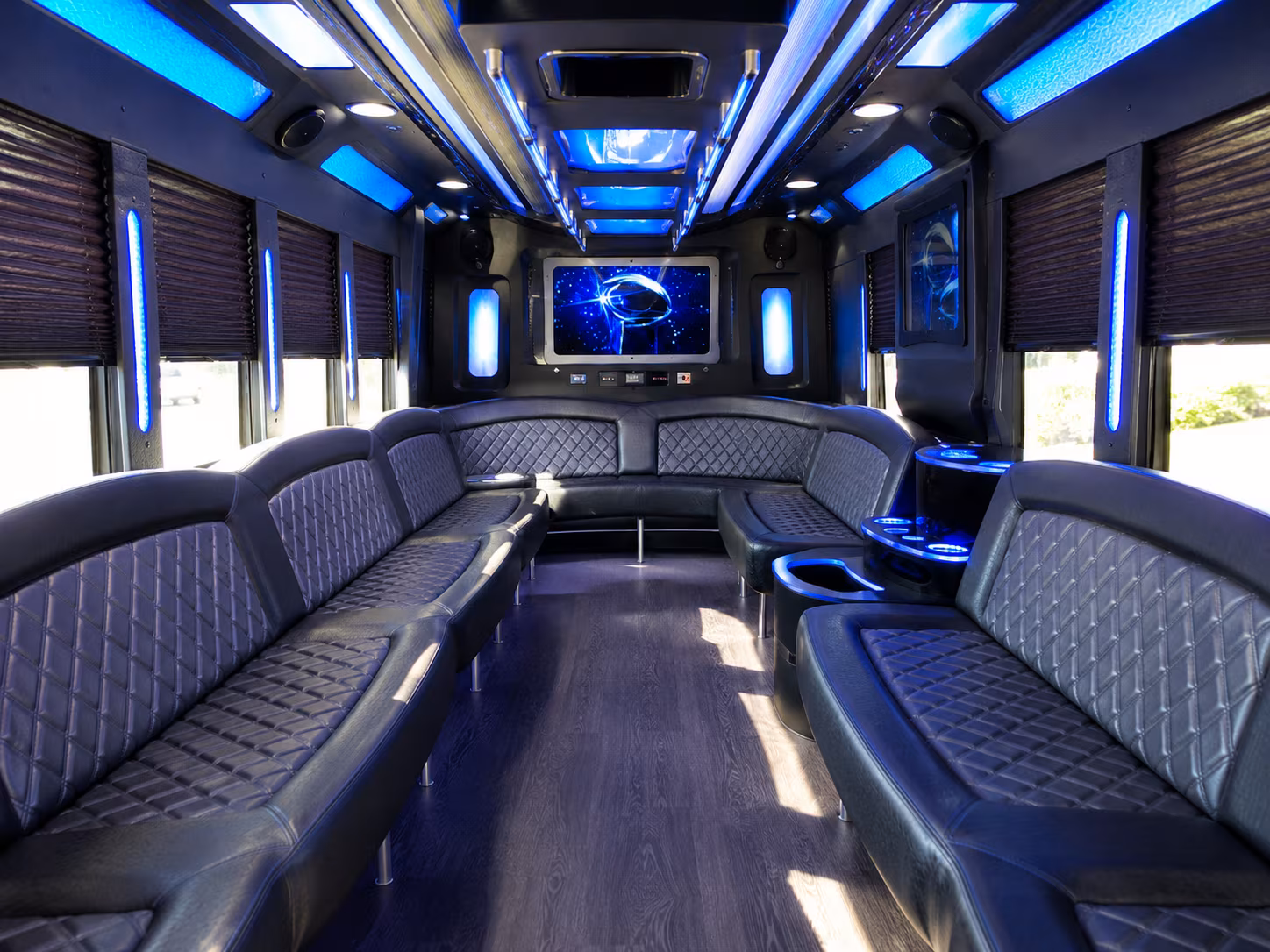 baton rouge 28 passenger party bus inside