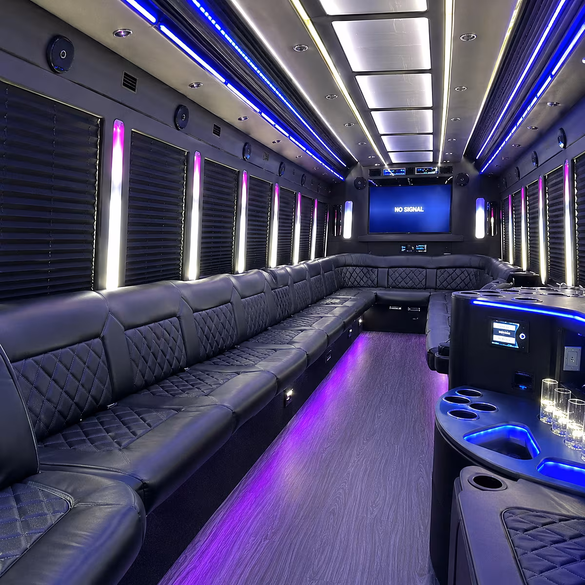 baton rouge 30 passenger party bus inside