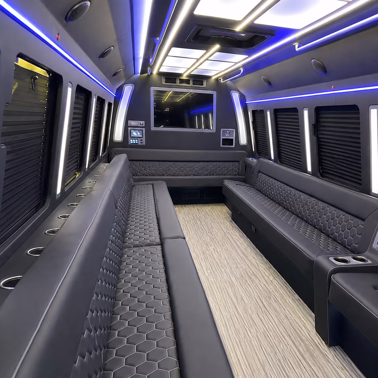 baton rouge 40 passenger party bus inside