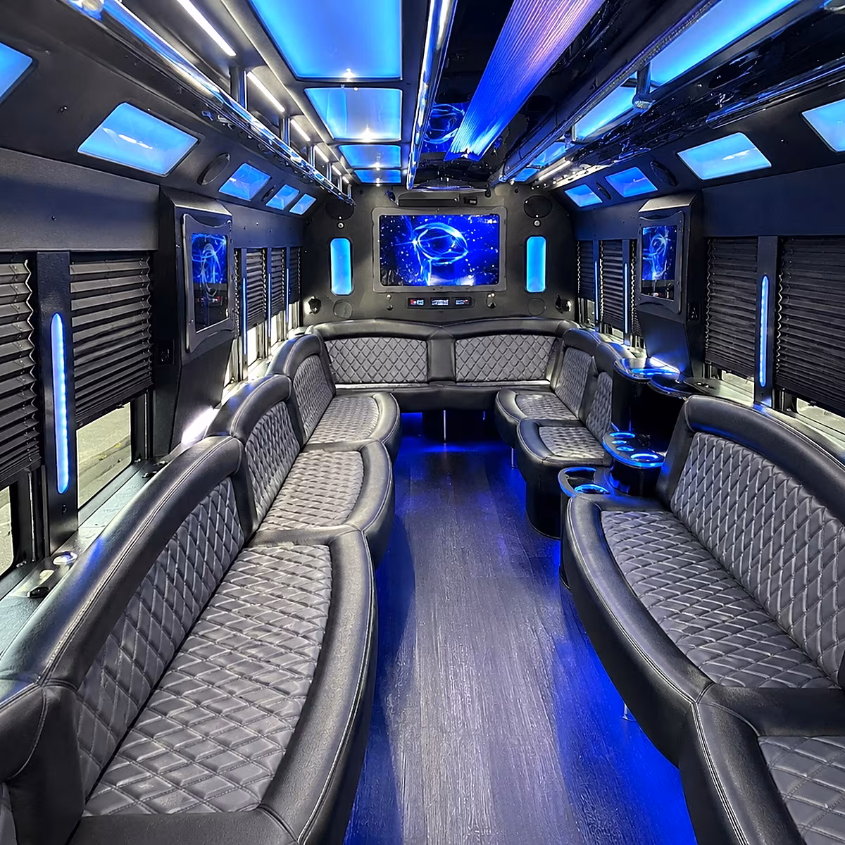 baton rouge 50 passenger party bus interior
